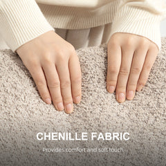 Two-Seater Chenille Sofa - Light Brown
