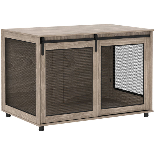 Dog Crate Furniture with Sliding Door for XL Dogs, Brown