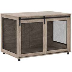 Dog Crate Furniture with Sliding Door for XL Dogs, Brown
