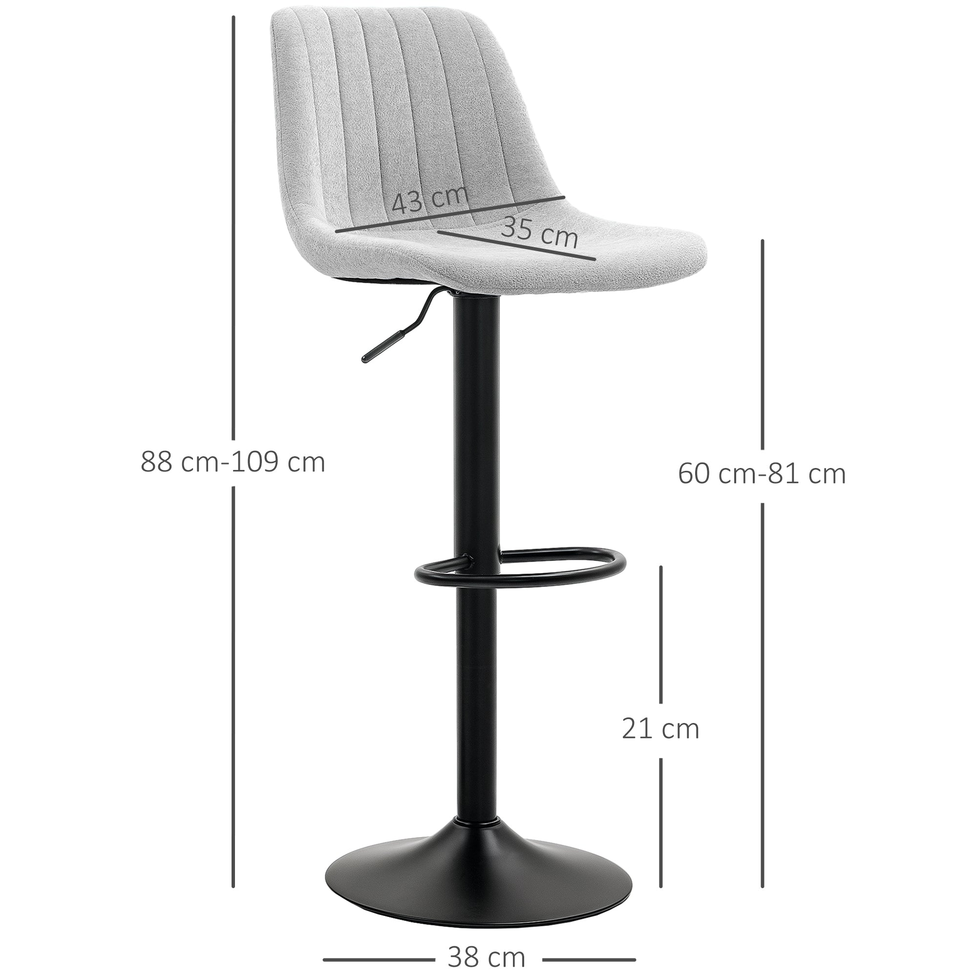 Set of Two Chenille-Feel Tub Bat Stools - Grey