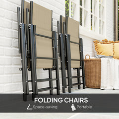 Five-Piece Steel Frame Patio Set - Khaki/Black