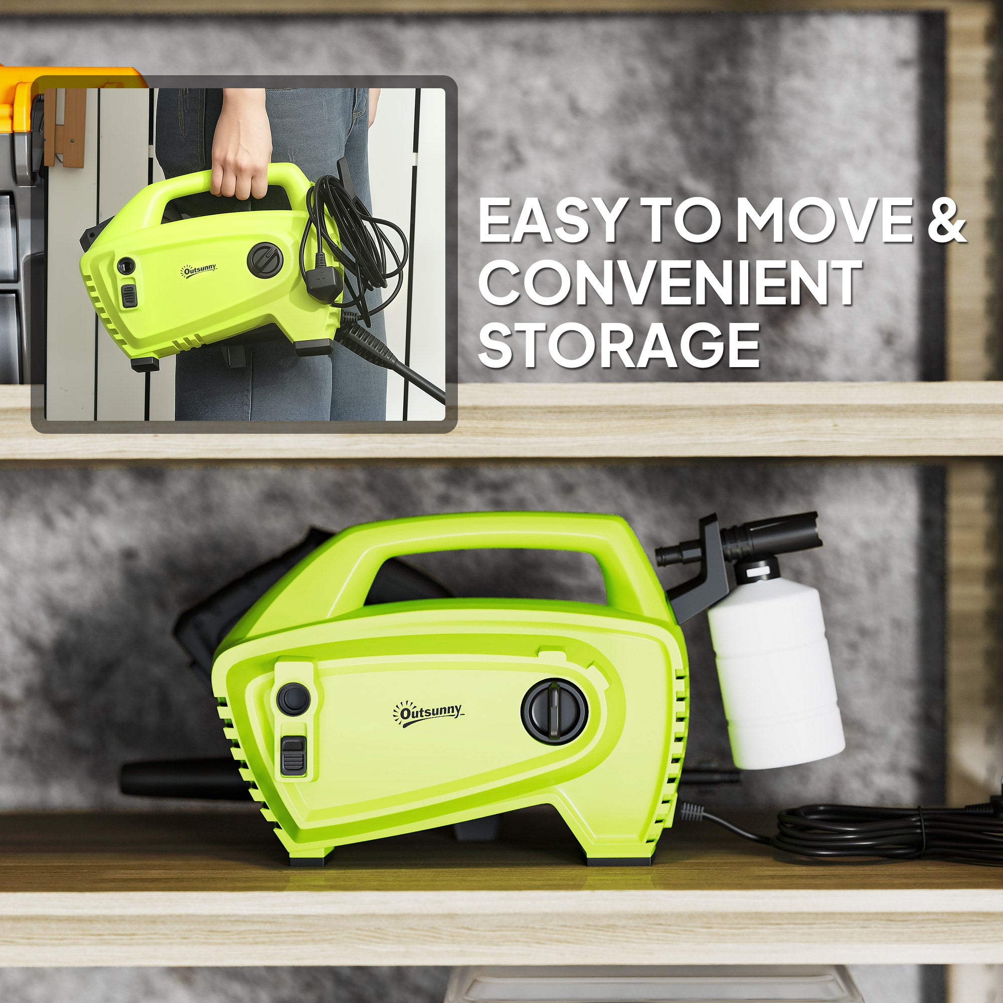 1600W 130-Bar Pressure Washer - Green