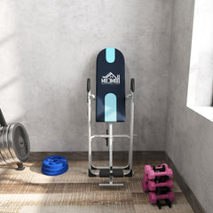 Foldable Gravity Inversion Table Back Therapy Home Fitness Bench Black