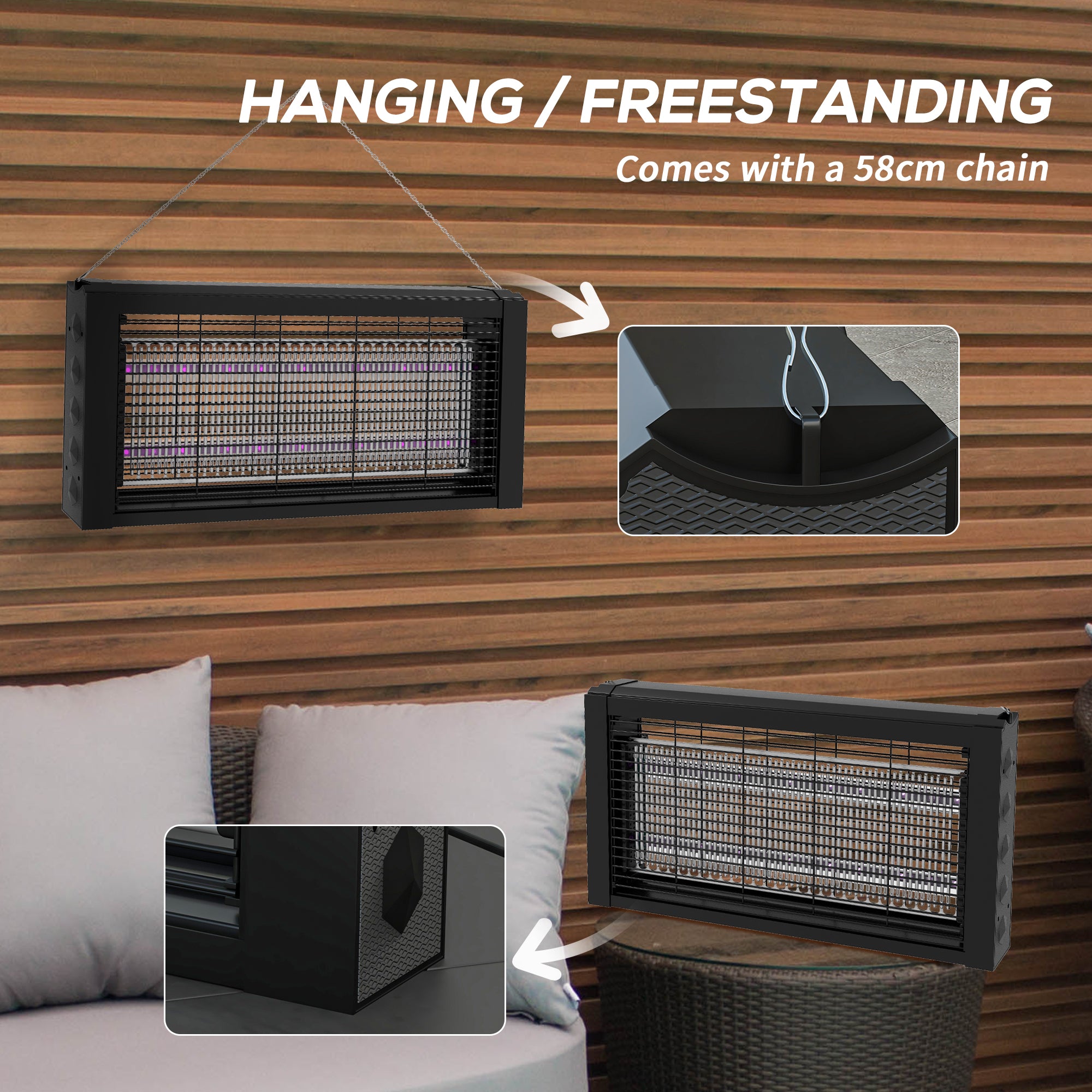 8watt Indoor LED Electric Bug Zapper, with Hanging Chain