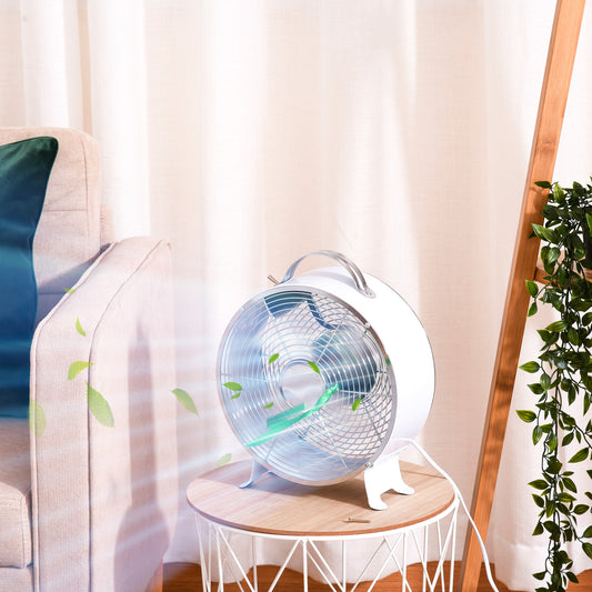 10" 2-Speed Electric Table Desk Fan w/ Safety Guard Anti-Slip Feet Portable Personal Cooling Fan Home Office Bedroom White