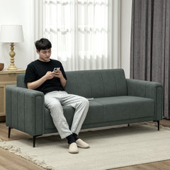 Three-Seater Relaxed Modern Sofa - Grey