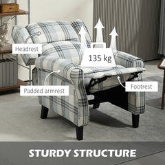 160° Reclining Armchair, with Footrest - Grey