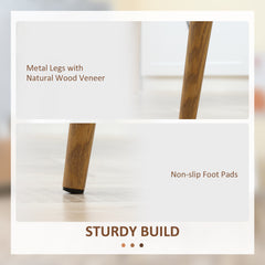 Modern Dining Chairs Set of 4, Kitchen Chairs with Backrest and Steel Legs for Dining Room, Living Room, White