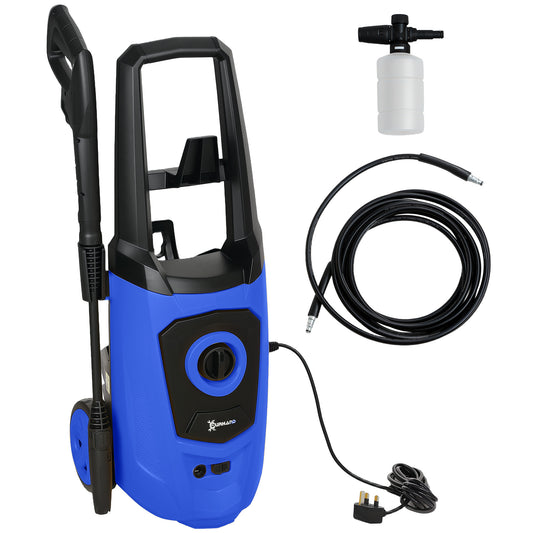 1800W High Pressure Washer, 150 Bar Pressure, 510 L/h Flow, High-Performance Portable Power Jet Wash Cleaner Blue