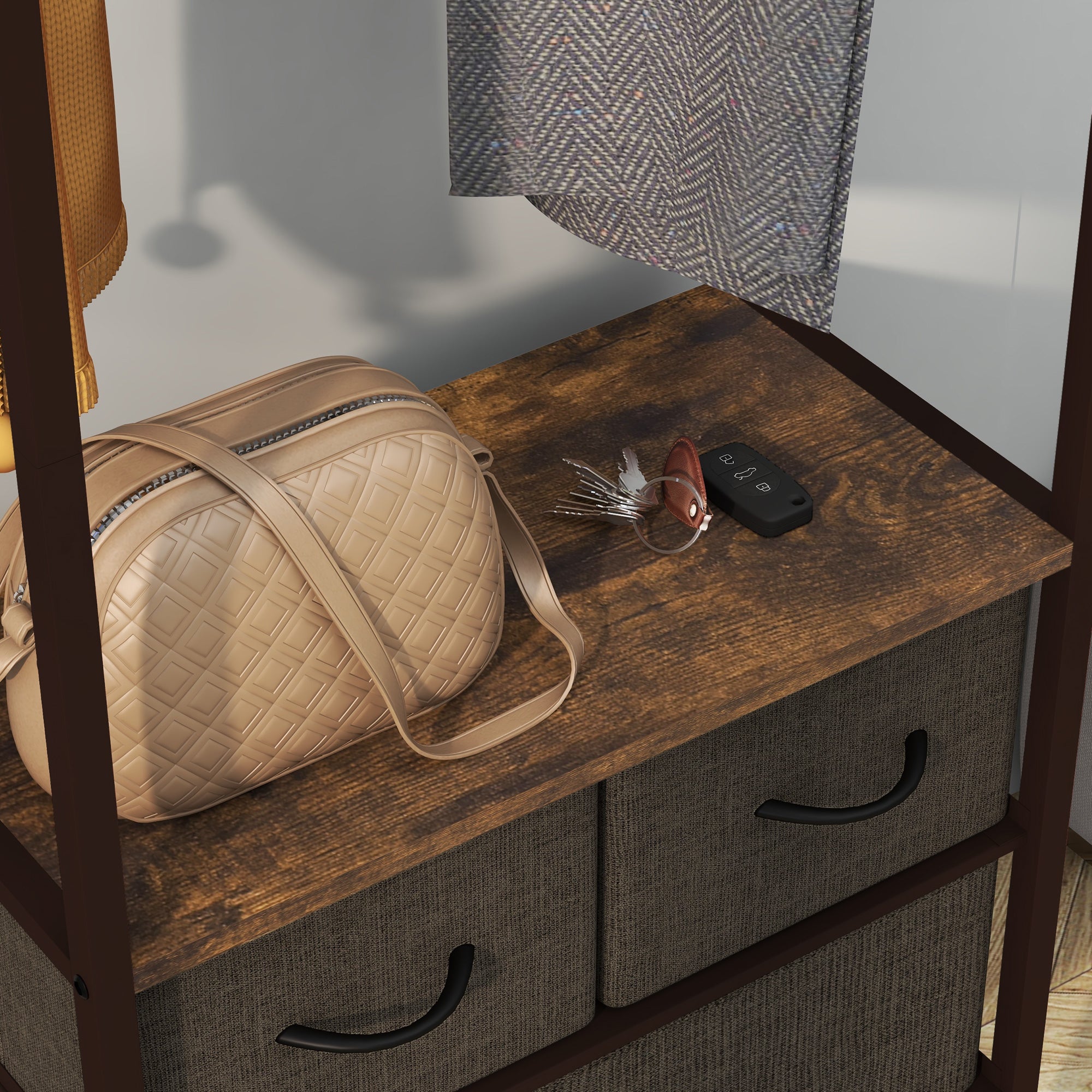 Compact Clothes Rail, with Drawers and Shelf