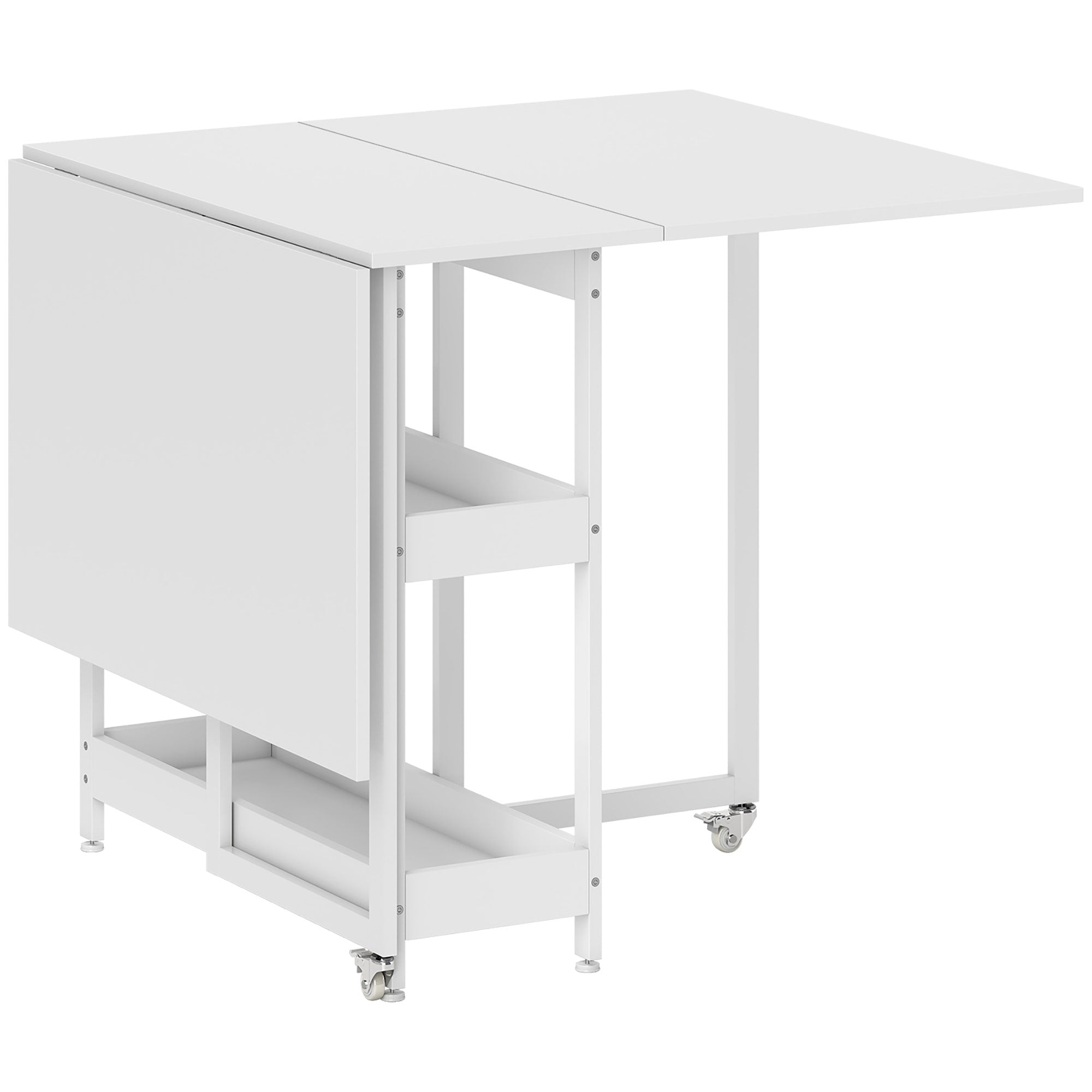 Four-Person Drop Leaf Table - White
