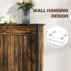 Fynco - 93 x 119cm Rustic-Look Radiator Cover - Brown/Black