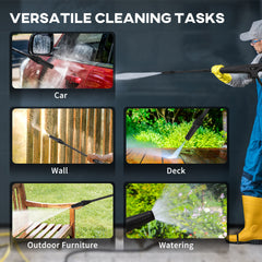 1800W High Pressure Washer, 150 Bar Pressure, 510 L/h Flow, High-Performance Portable Power Jet Wash Cleaner Green