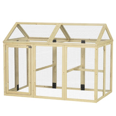 Large Chicken Run, Wooden Chicken coop, with Combinable Design - Natural Wood Finish