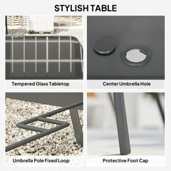 Seven-Piece Outdoor Dining Set - Charcoal Grey