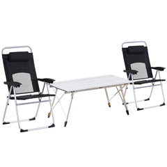 3 Piece Folding Camping Table and Chairs Set, Backpacking Chairs with Portable Table