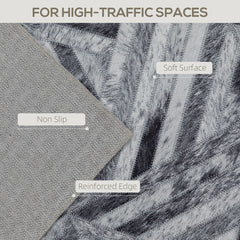 Fynco - Modern Area Rug, Triangle Pattern Non-Slip Washable Rug, Chenille Floor Carpet for Living Room, Bedroom, Dining Room, Home Office, 290 x 200 cm, Black