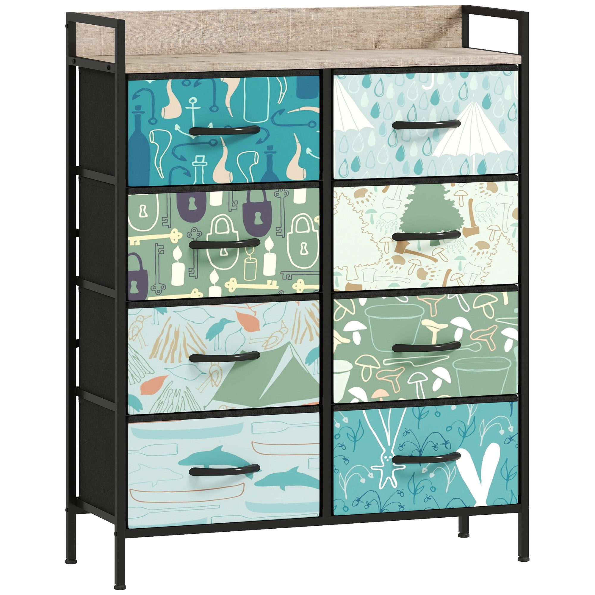 8-Drawer Chest of Drawers - Blue