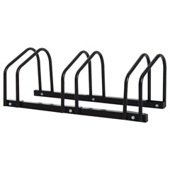 Bike Stand Parking Rack Floor or Wall Mount Bicycle Cycle Storage Locking Stand (3 Racks, Black)