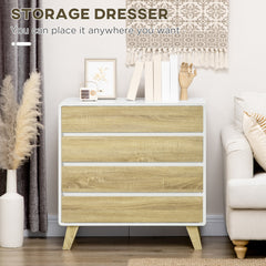 Chest of Four Drawers - Wood-Effect/White