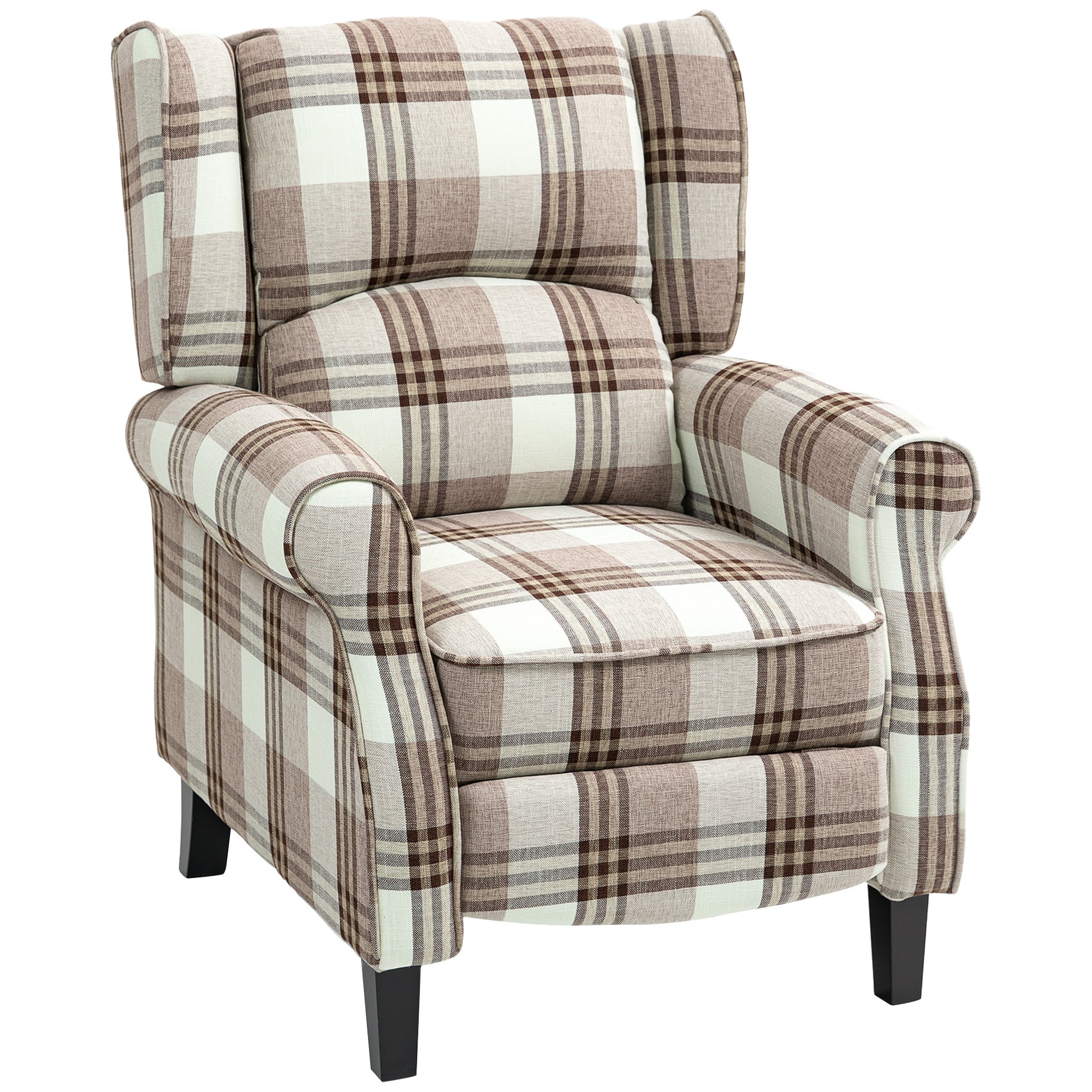 160° Reclining Armchair, with Footrest - Brown