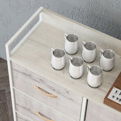 Rustic Chest of Six Fabric Drawers - Natural