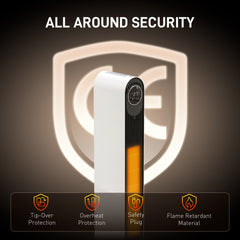 Fynco - 2000W Ceramic Electric Heater with Fan, Timer, Oscillation - White