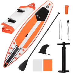 10'6" x 30" x 6" Inflatable Stand Up Paddle Board, Non-Slip Deck Board with Adj Paddle, ISUP Accessories and Carry Bag, for Youth Adults Beginner, White