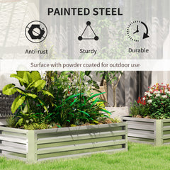 Fynco - Raised Beds for Garden, Galvanized Outdoor Planters, for Herbs and Vegetables, Use for Patio, Backyard, Balcony, Silver