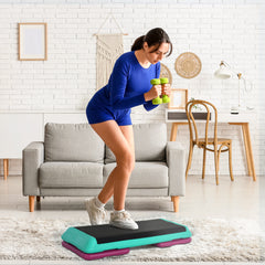 3-Level Aerobic Step 10/15/20cm Steppers for Exercise Workout w/ Non-Slip Top Compact Stepper Home Office Indoor Outdoor Fitness Equipment