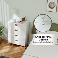 Elegant Chest of Four Drawers - White