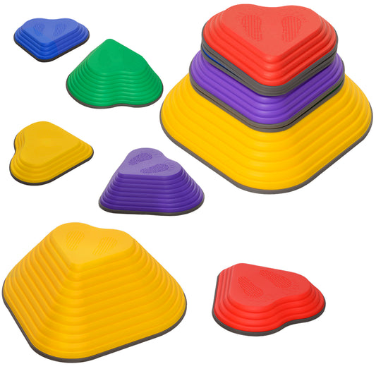 AIYAPLAY 6-Piece Heart-Shaped Kids Balance Stepping Stones and Motor Skills, Multicoloured