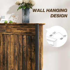 Fynco - 93 x 88.5cm Rustic-Look Radiator Cover - Brown/Black