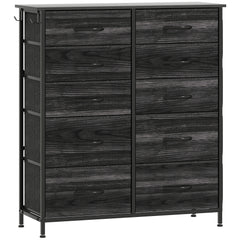 Chest of Ten Fabric Drawers - Black