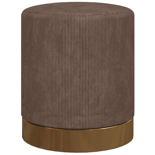 Soft Padded Corduroy Footstool - Light Brown