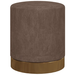 Soft Padded Corduroy Footstool - Light Brown