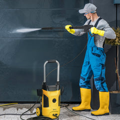 1800W 150-Bar Pressure Washer, with Adjustable Nozzle - Yellow