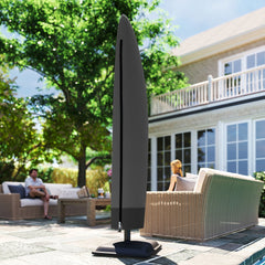 Fynco - Parasol Cover, 600D Oxford Cantilever Umbrella Cover Fit for 2-4m Parasol, Banana Umbrella Protector with Zipper for Outdoor Garden, Patio, Black