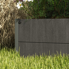 Fynco - Raised Bed for Garden, Planter with Trellis for Climbing Plants, Vines, Planter Box with Drainage Gap, Dark Grey