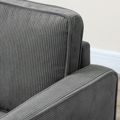 Small Two-Seater Corduroy Sofa - Grey