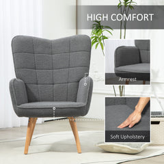 Teddy Fleece Wingback Accent Chair - Grey
