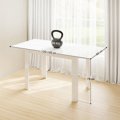 Extending Six-Person High Gloss Dining Table - White