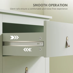 Bedroom Chest of Drawers, Modern 4 Drawer Dresser Cabinet with PU Leather Handles and Metal Runners for Living Room, Hallway, Entryway, Green