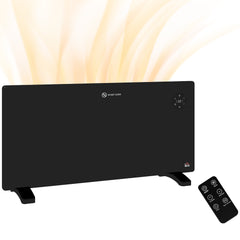 Fynco - 2000W Electric Convector Heater, Freestanding or Wall Mounted, Space Heater with Adjustable Thermostat, Timer, Black