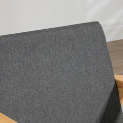 Set of 2 Accent Armchair, Living Room Chair, Wooden Upholstered Single Lounge Chair with Rubber Wood Legs and Padded Seat , Leisure Sofa Chair for Bedroom Office, Dark Grey