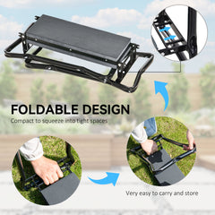 2 In 1 Garden Kneeler Seat Kneeling Pad Support Bench Foldable Knee Protector, Grey