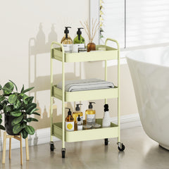 Three-Tier Steel Storage Trolley - Green