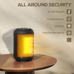 Fynco - 1500W Ceramic Electric Heater with Fan, Timer, Oscillation - Black