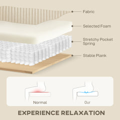 Modern 3 Seater Sofa with Spring Cushion, 212 cm Fabric Jumbo Cord Sofa Couch with 2 Scatter Cushions, Upholstered Corduroy Settee for Living Room, Bedroom, Home Office, Cream White