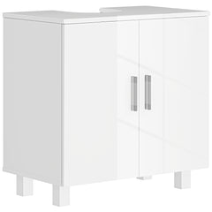 Fynco - Bathroom Under Sink Cabinet for Basin without or with Pedestal - High Gloss White